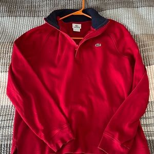Red Lacoste quarter zip sweater / pull over . Size small / 4